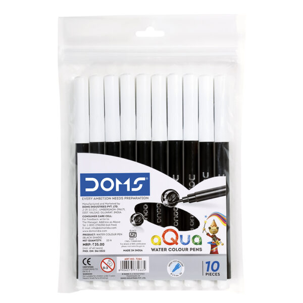 DOMS Aqua Water Colour Pen - Black [1-PEN]